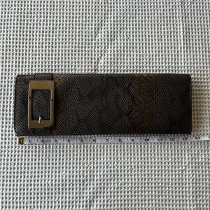 Big Buddha Brown Clutch with Gold Buckle